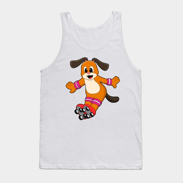 Dog as Skater with Inline skates Tank Top by Markus Schnabel